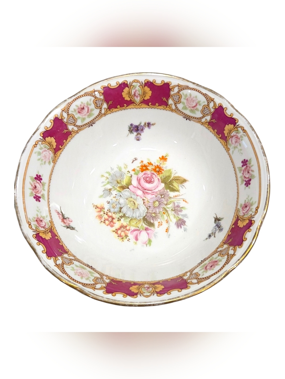 Limoges LB Porcelain Bowl France Handpainted 6.25"